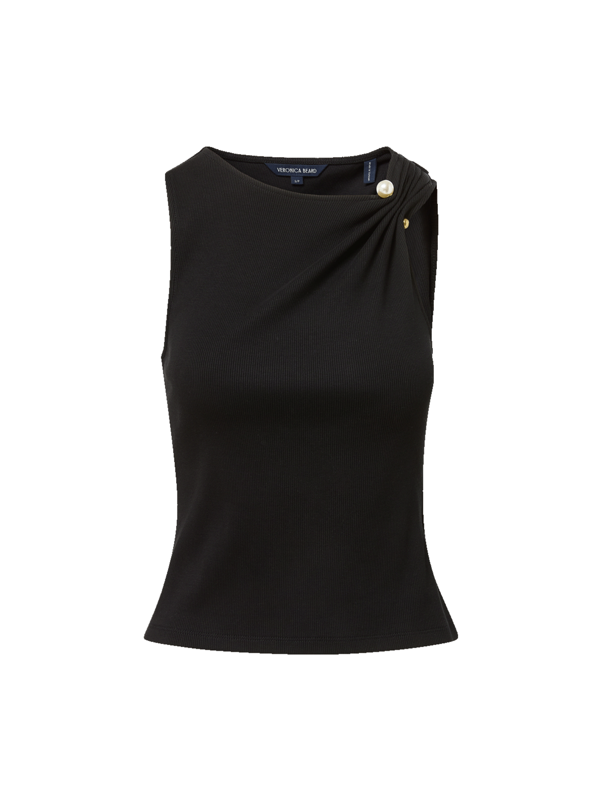 Veronica Beard Deylin Brooch Tank Top in Black