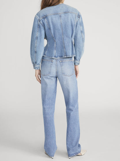Frame Nipped Collarless Jacket in Umbria