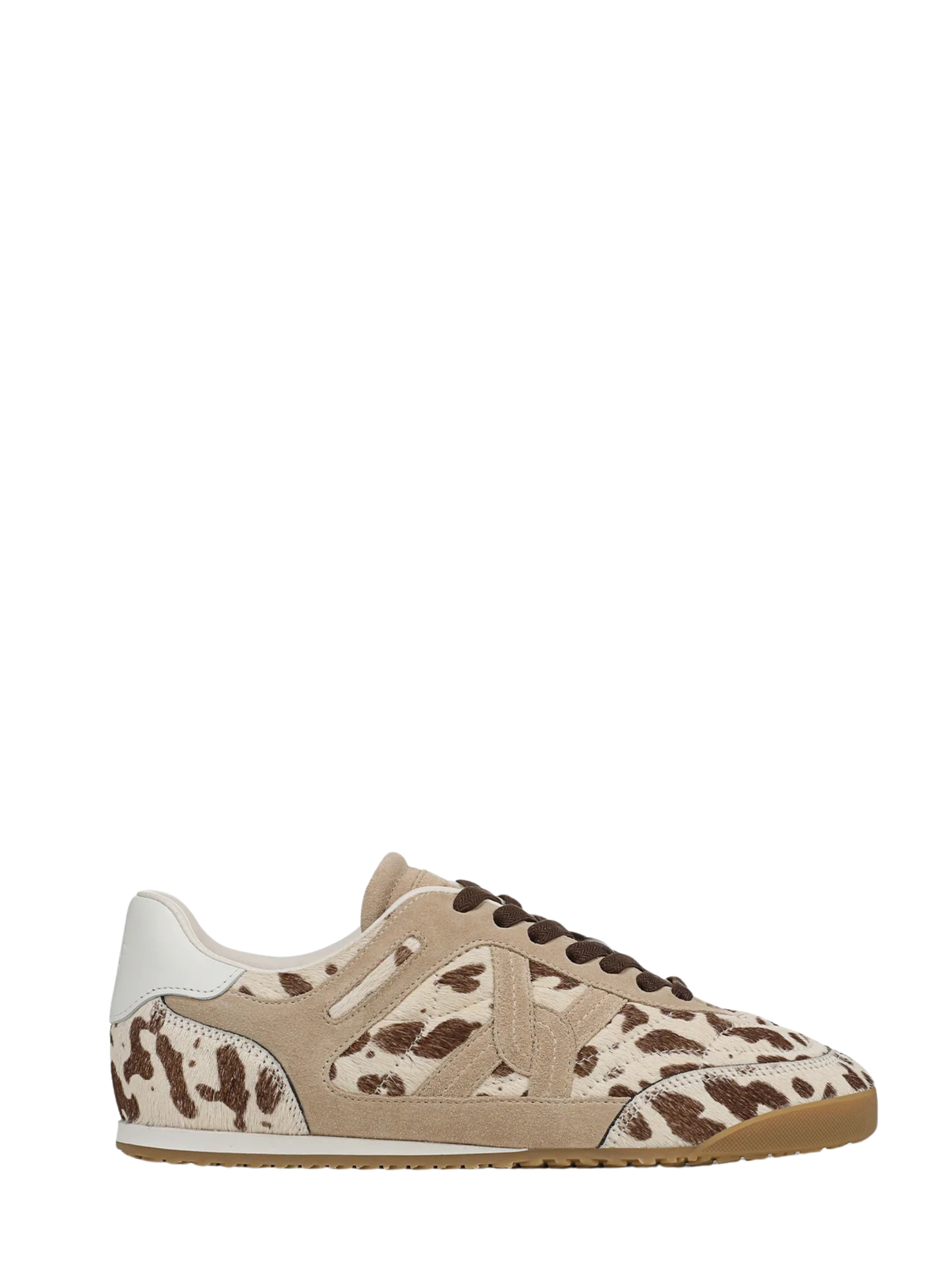 Veronica Beard Natalia Calf Hair Sneaker in Sand/Brown Multi