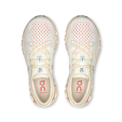 On Running Women's Cloud X4 Sneaker in Ivory/Salmon