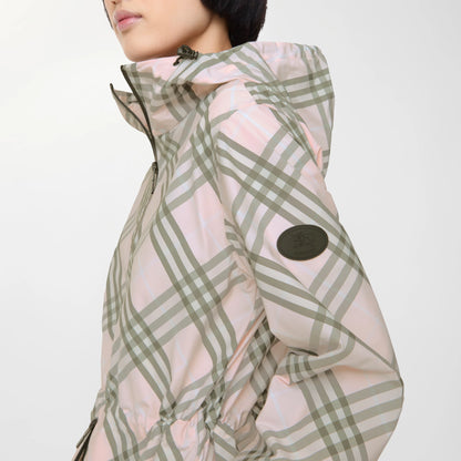 Burberry Check Whitstable Hooded Jacket in Mallow Pink
