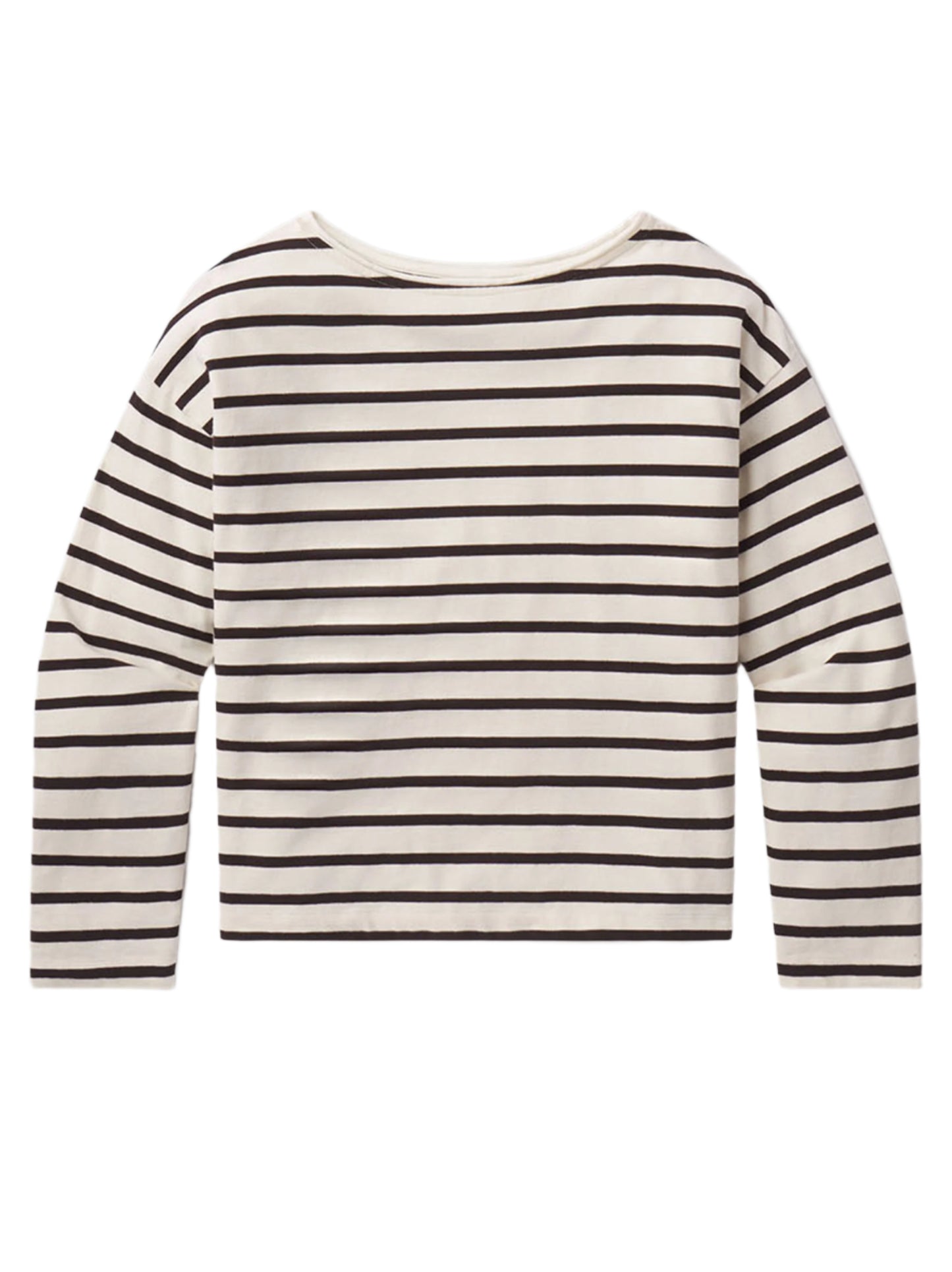 Citizens of Humanity Boat Neck Long Sleeve in Chocolate Stripe