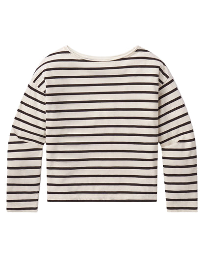 Citizens of Humanity Boat Neck Long Sleeve in Chocolate Stripe