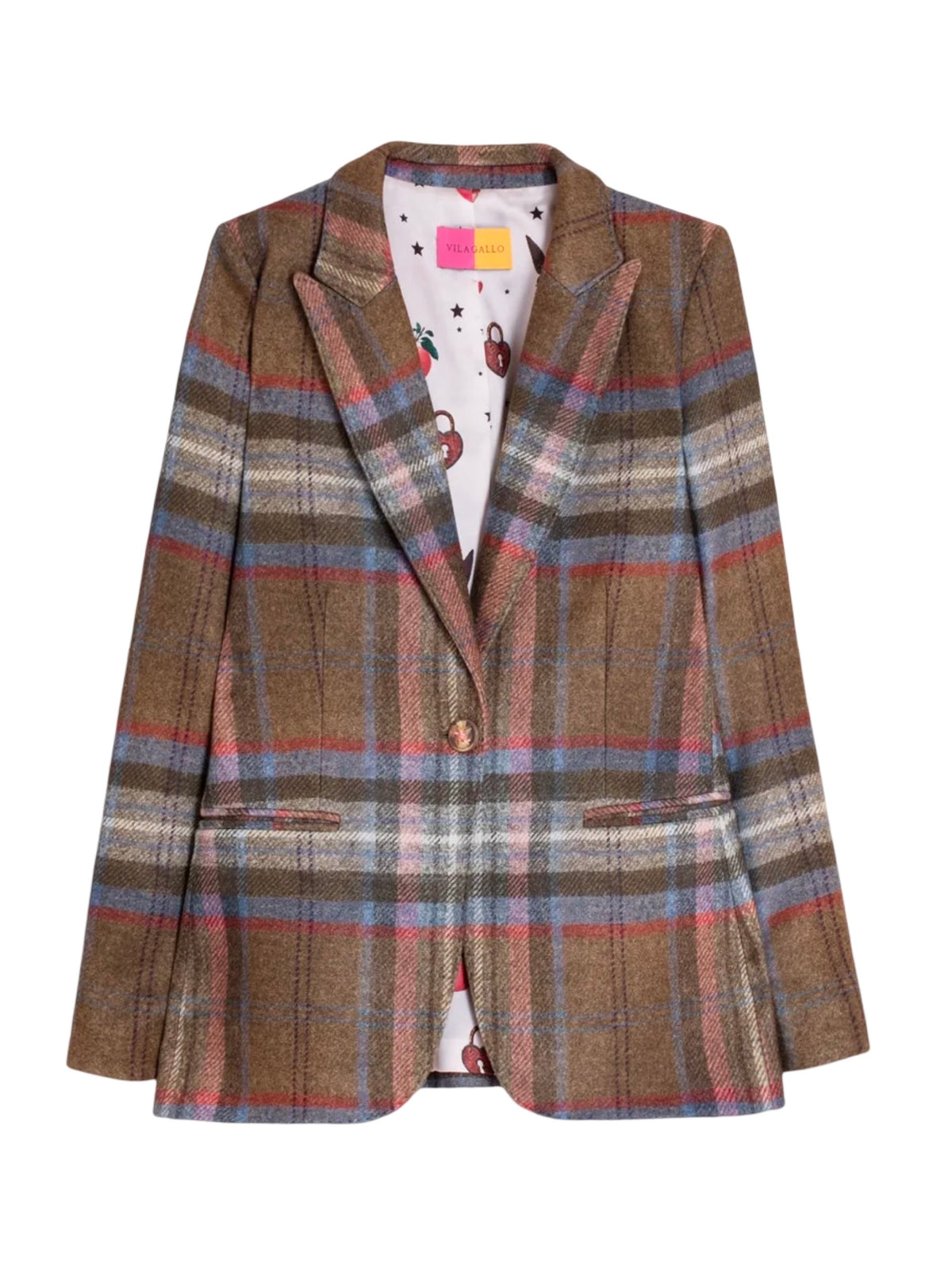 Camel plaid blazer