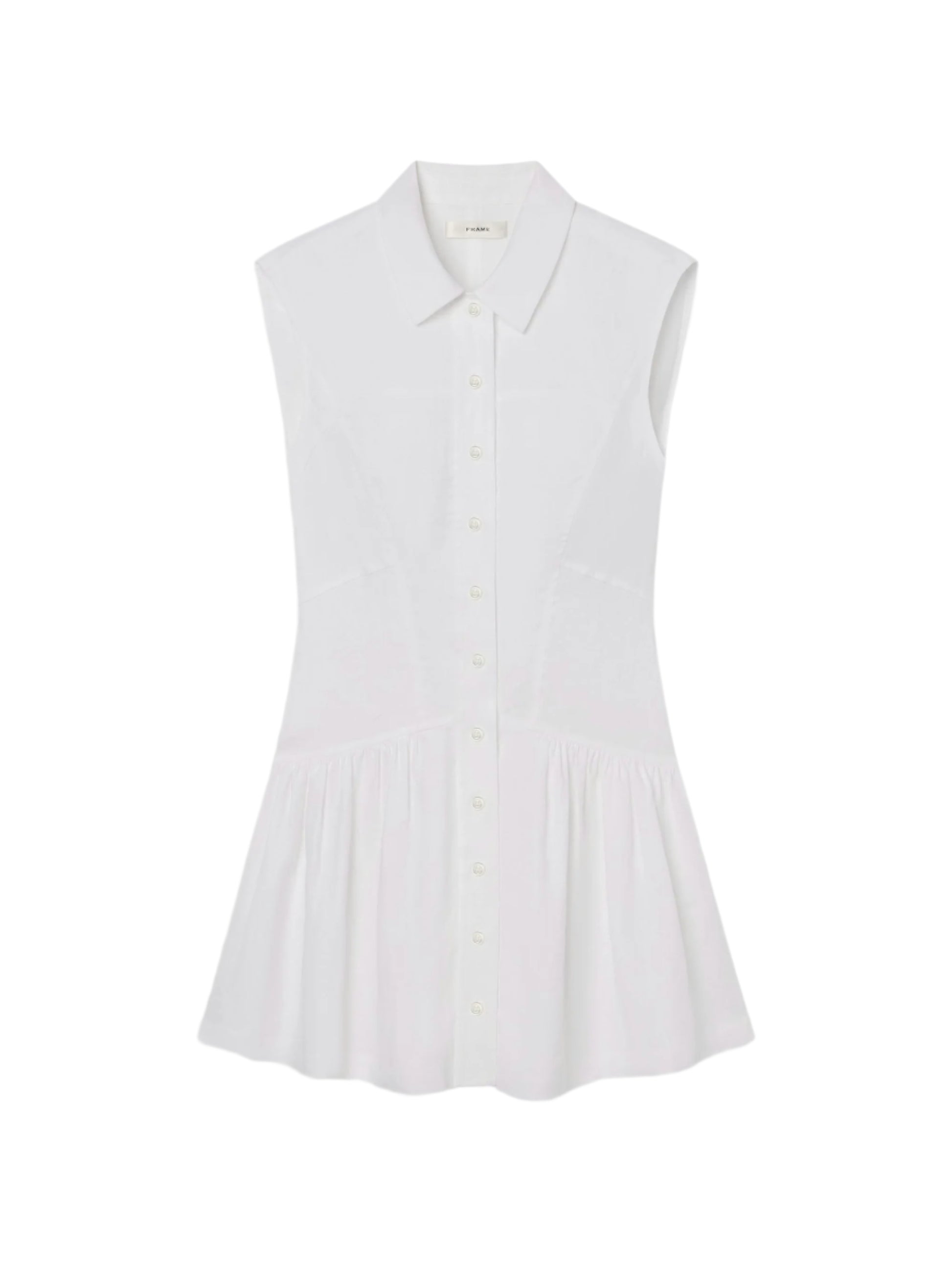 Frame Linen Day Dress in White Frame Linen Day Dress in White