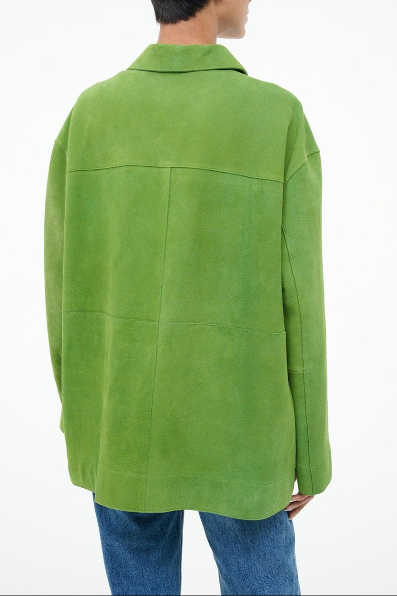Staud Roxanne Suede Jacket in Leaf