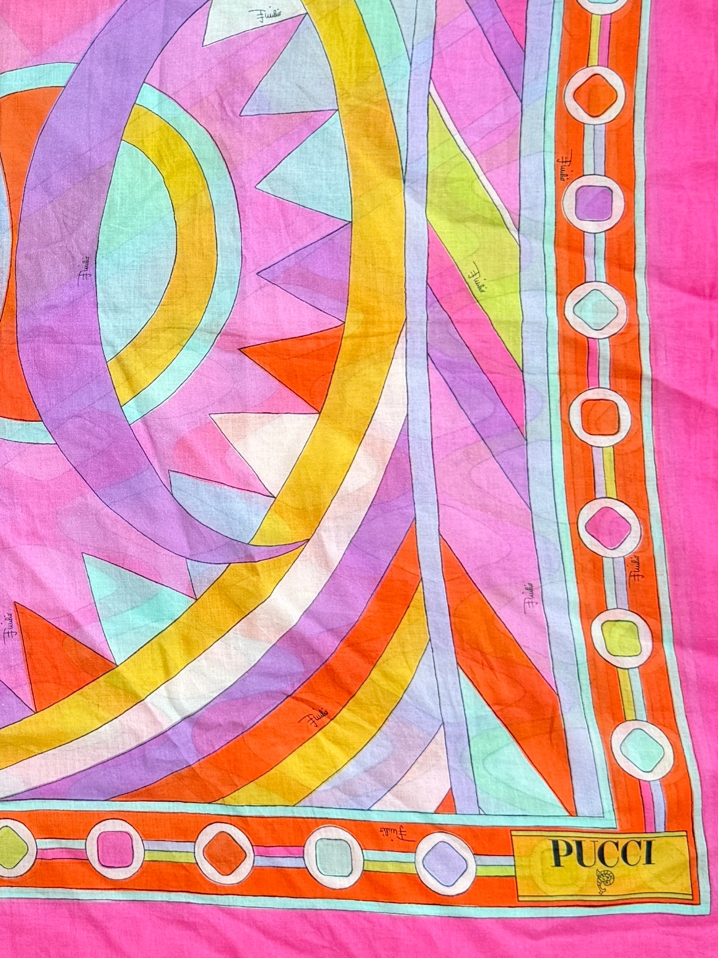 Pucci Multicolor Cotton Scarf 125X140 cm