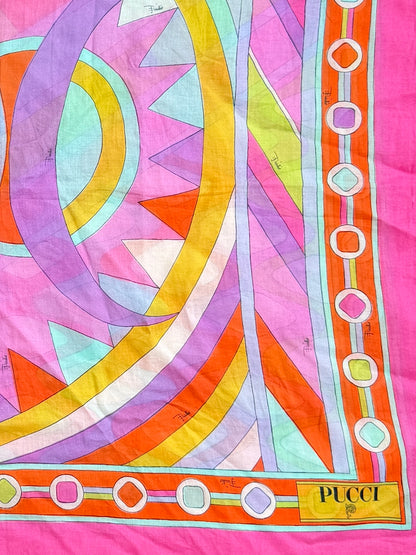 Pucci Multicolor Cotton Scarf 125X140 cm