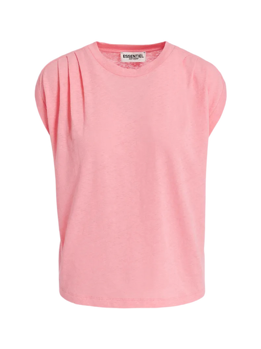 Essentiel Antwerp Ferm Linen T-Shirt in Hot Pink