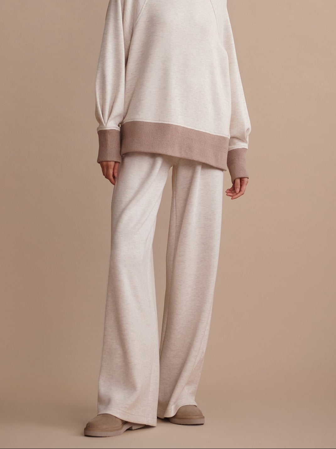 Varley Extra Wide Leg Pant 29.5 in Ivory Marl