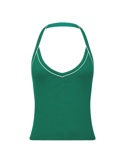 P.E Nation Layback Halter Tank in College Green
