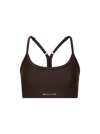 P.E Nation Fairmont Sports Bra in Espresso