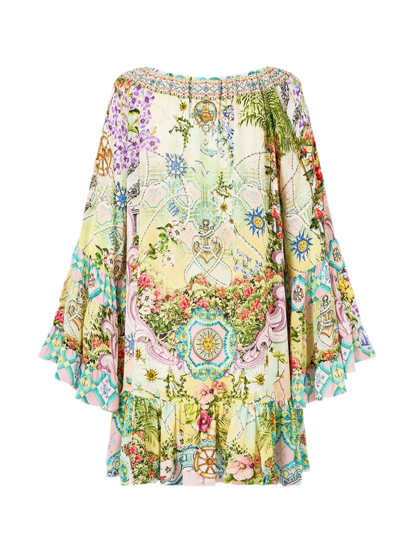 Camilla A-Line Frill Dress in Just Coasting