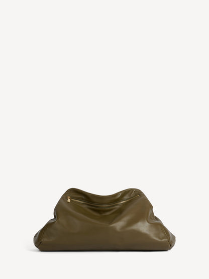 Balmain Dinner at 8 Medium Lambskin Bag in Dark Olive