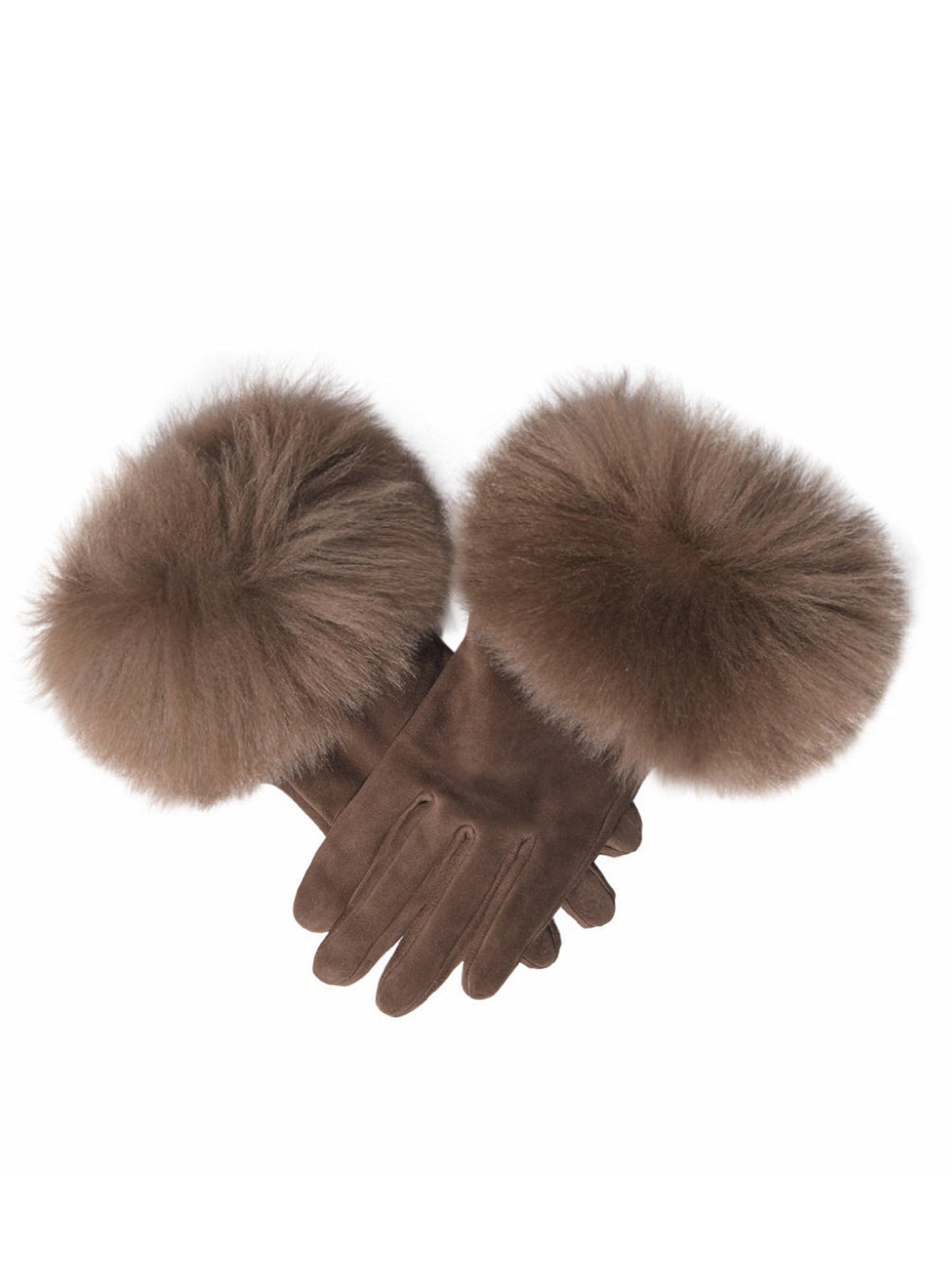 Dawson Gloves Brown Suede/Brown Shearling Trim