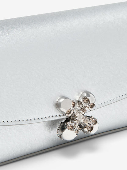 Alexander McQueen Skull Flower Small in Silver/Silver