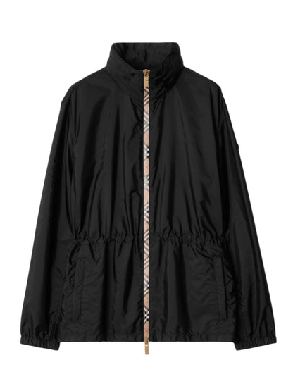 Burberry Short Nylon Parka in Black