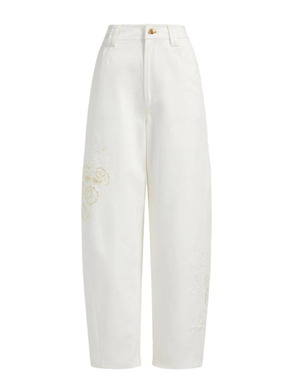 Aje Halo Embroidered Pant in Ivory