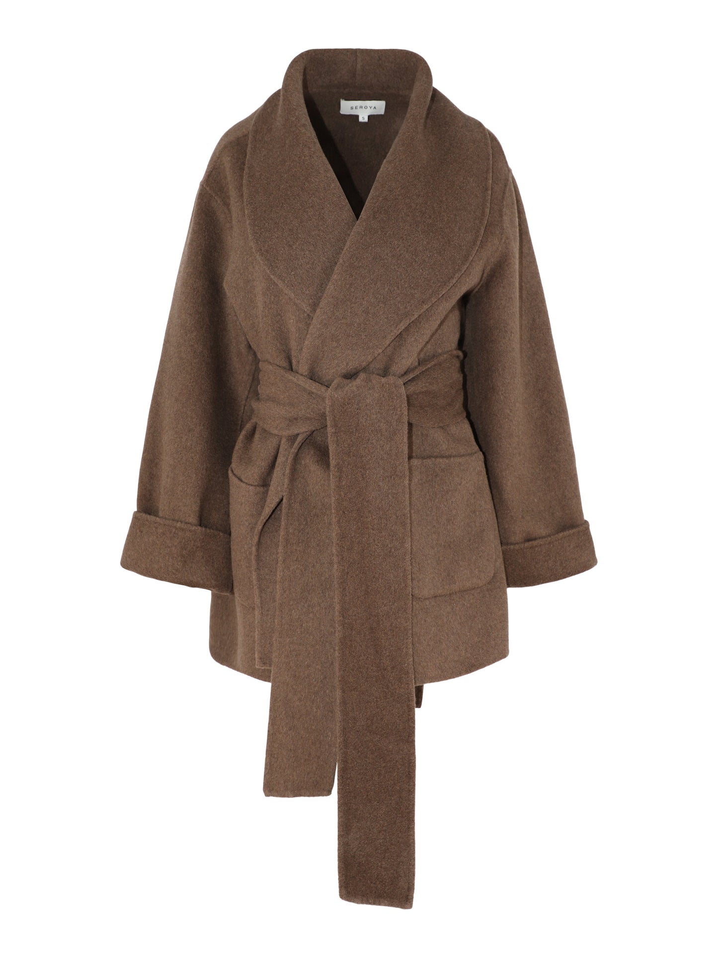SEROYA Dulcetta Wool Coat in Sable Brown