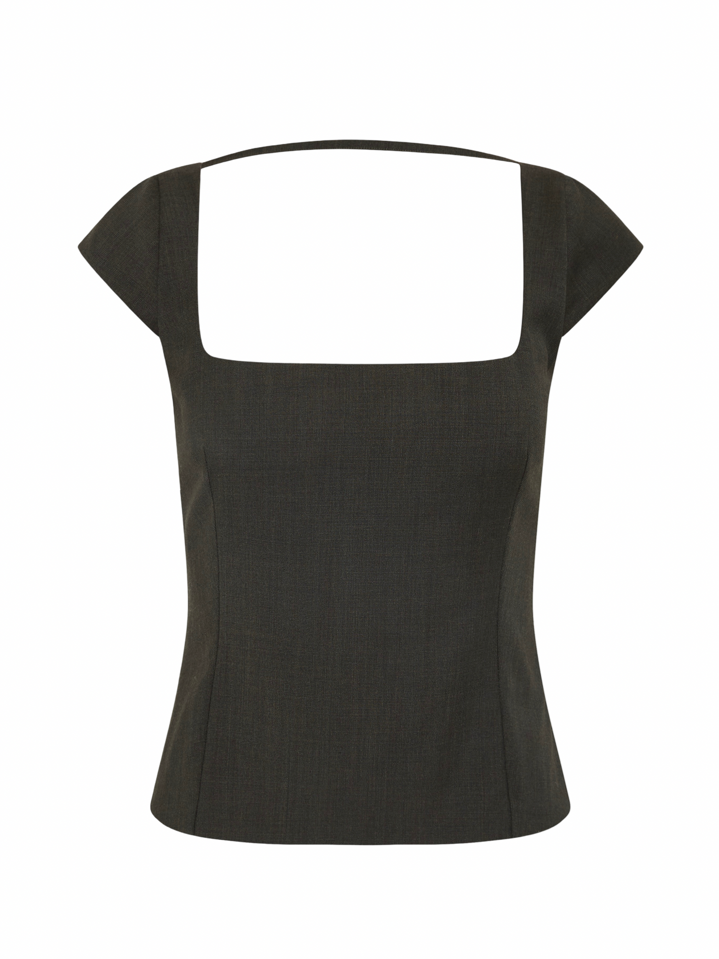 St. Agni Wool Cap Sleeve Top in Umber