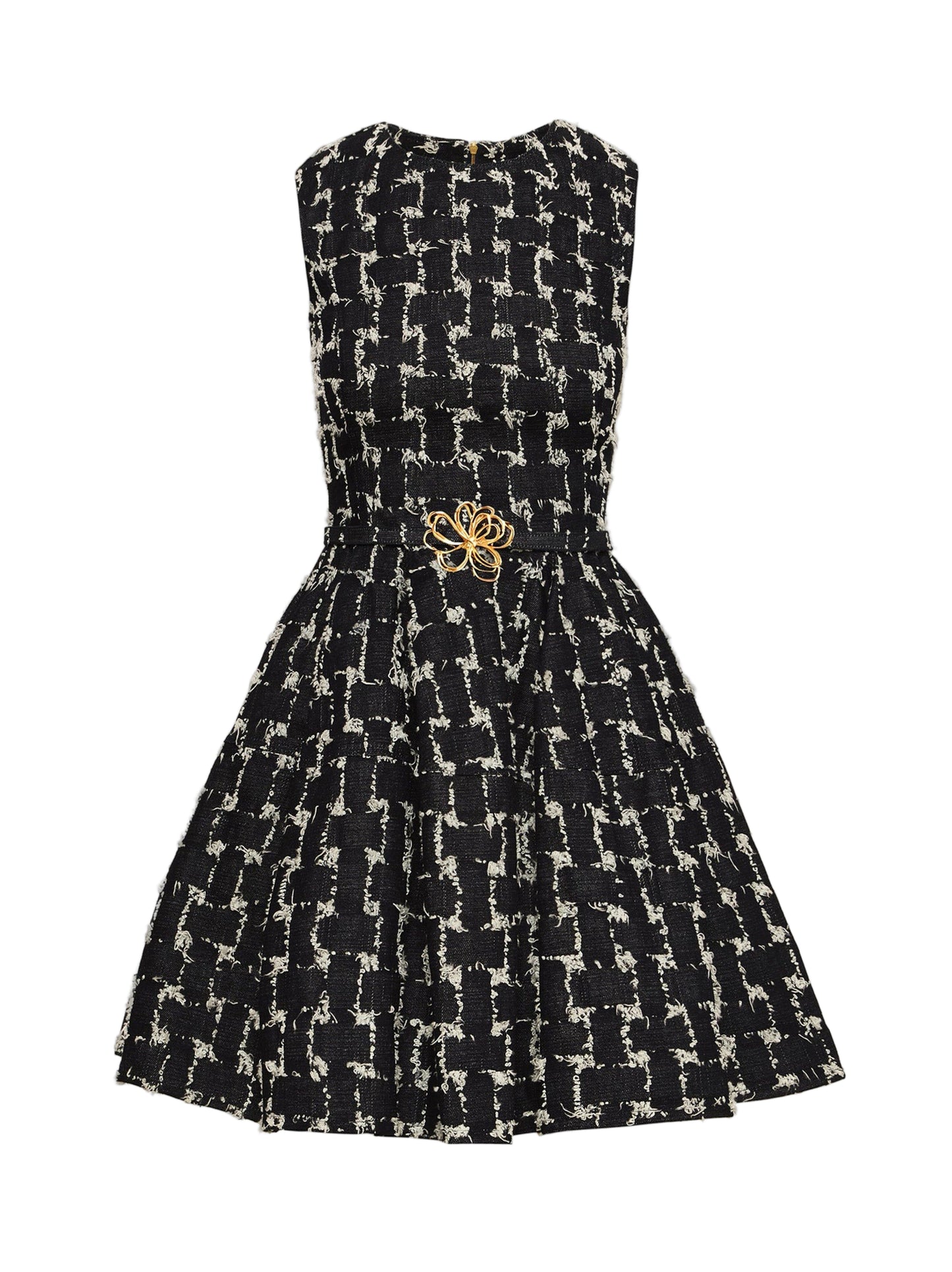 Oscar de la Renta Woven Denim Jacquard Dress in Indigo