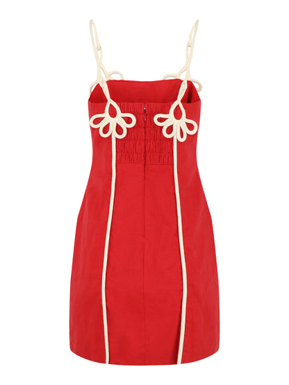 Farm Rio Red Linen Mini Dress