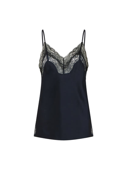 Veronica Beard Johanan Stretch-Silk Camisole in Navy