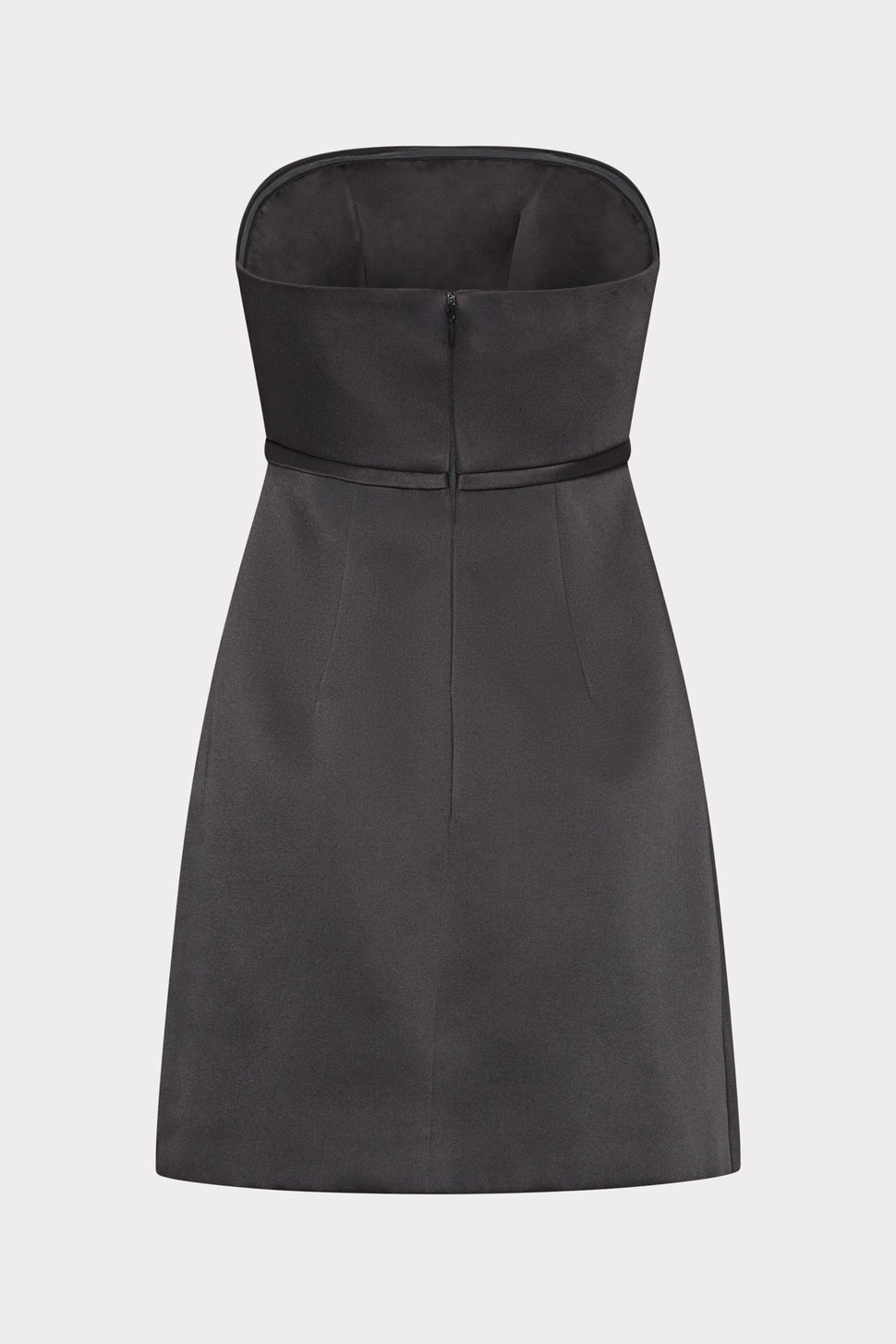 Milly Robin Duchess Satin Bow Mini Dress in Silver