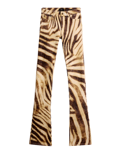 7 For All Mankind Low Skinny Boot in Zebra
