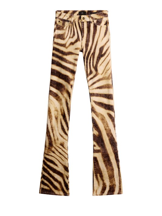 7 For All Mankind Low Skinny Boot in Zebra