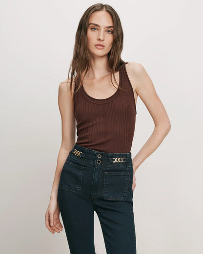 Veronica Beard Birke Knit Tank in Burgundy