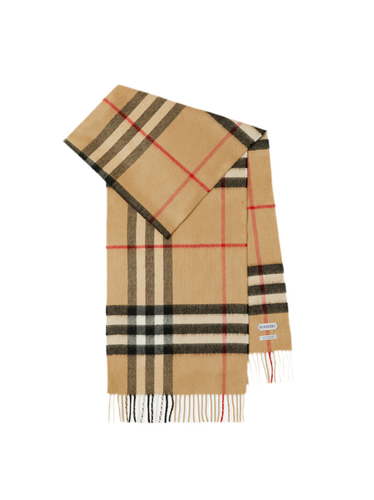 Burberry Check Cashmere Scarf in Archive Brown