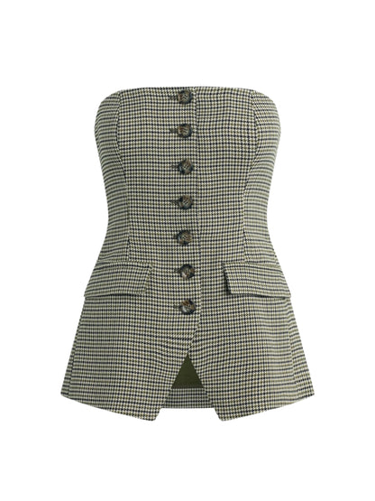 Favorite Daughter Phoebe Bustier in Cheshire Houndstooth