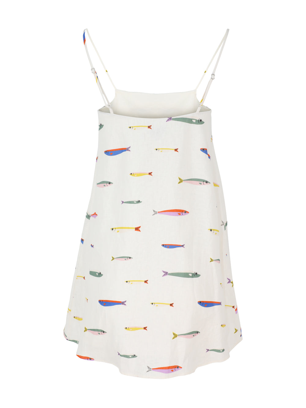 Staud Laura Linen Mini Dress in Pop Sardines Ivory