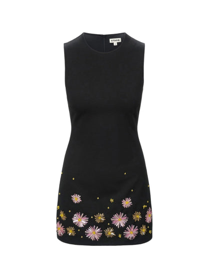 Staud Mercer Dress in Dahlia Daydream Black