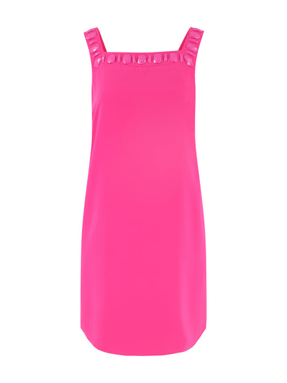 Trina Turk Yokuna Jewel Neck Mini Dress in Trina Pink