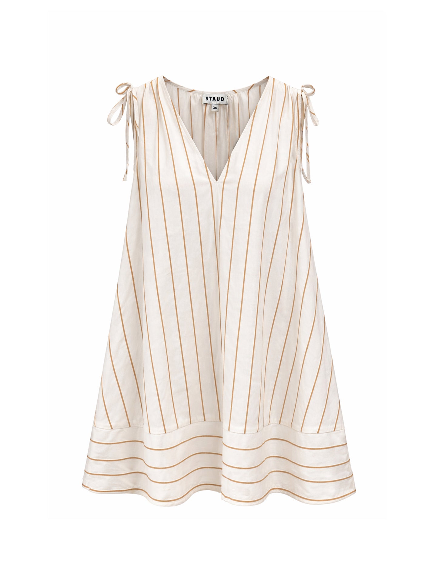 Staud Elena Dress Ecru in Navy Stripe