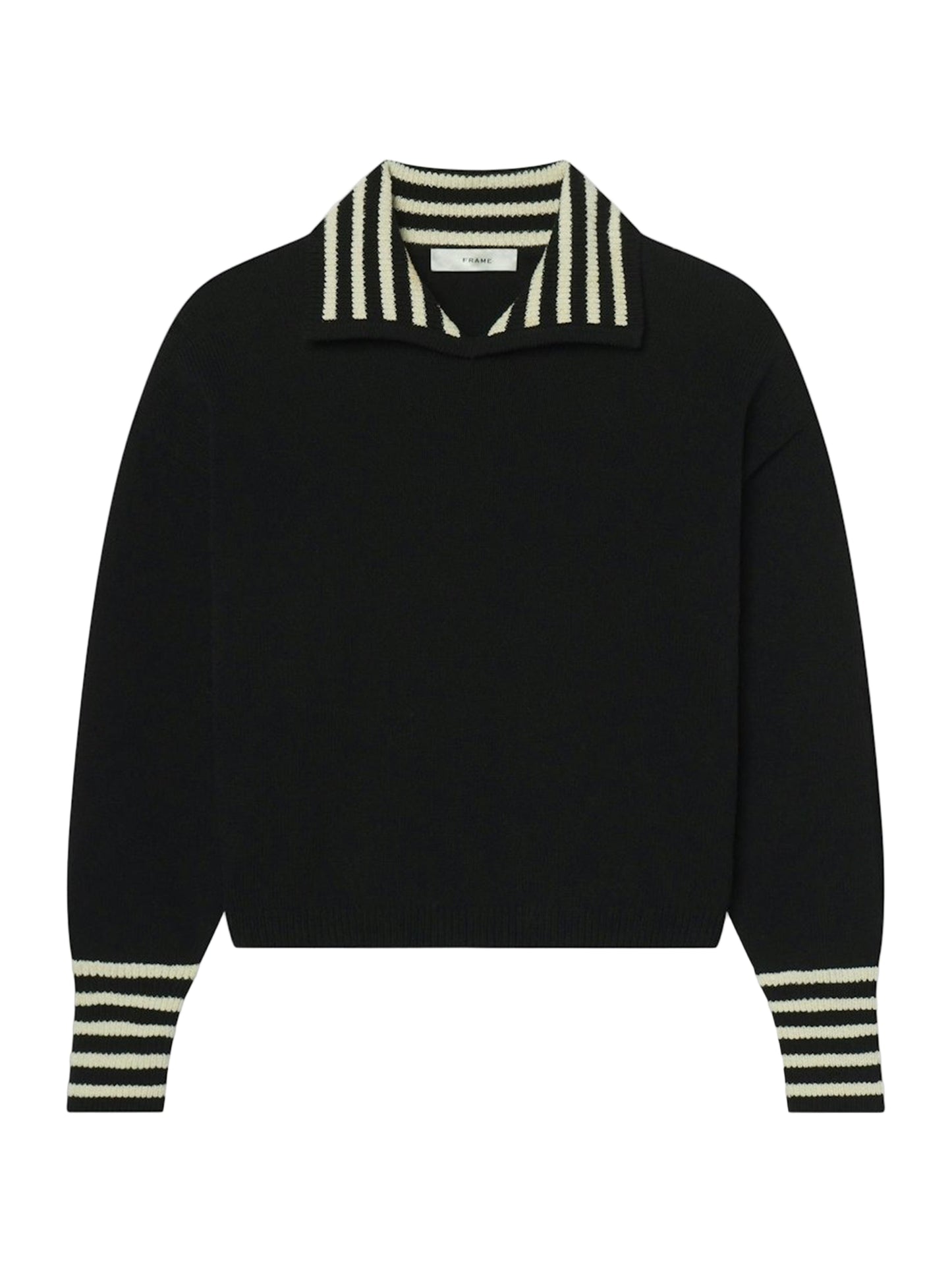 Frame Sailor Pullover Sweater in Black Multi