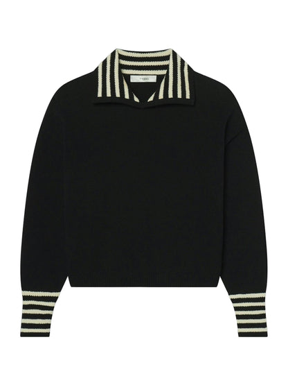 Frame Sailor Pullover Sweater in Black Multi