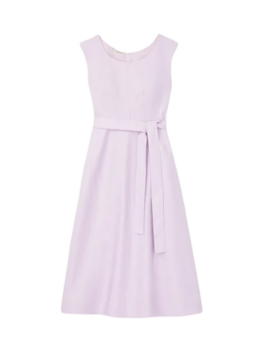 Lafayette 148 Fit & Flare Belted Dress in Dried Blossom