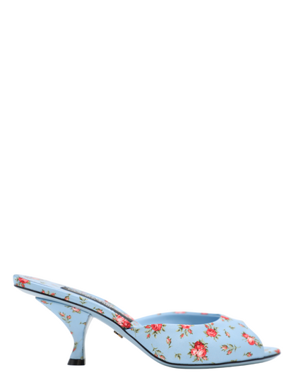 Dolce & Gabbana Keira Satin Mules with Little Roses Print
