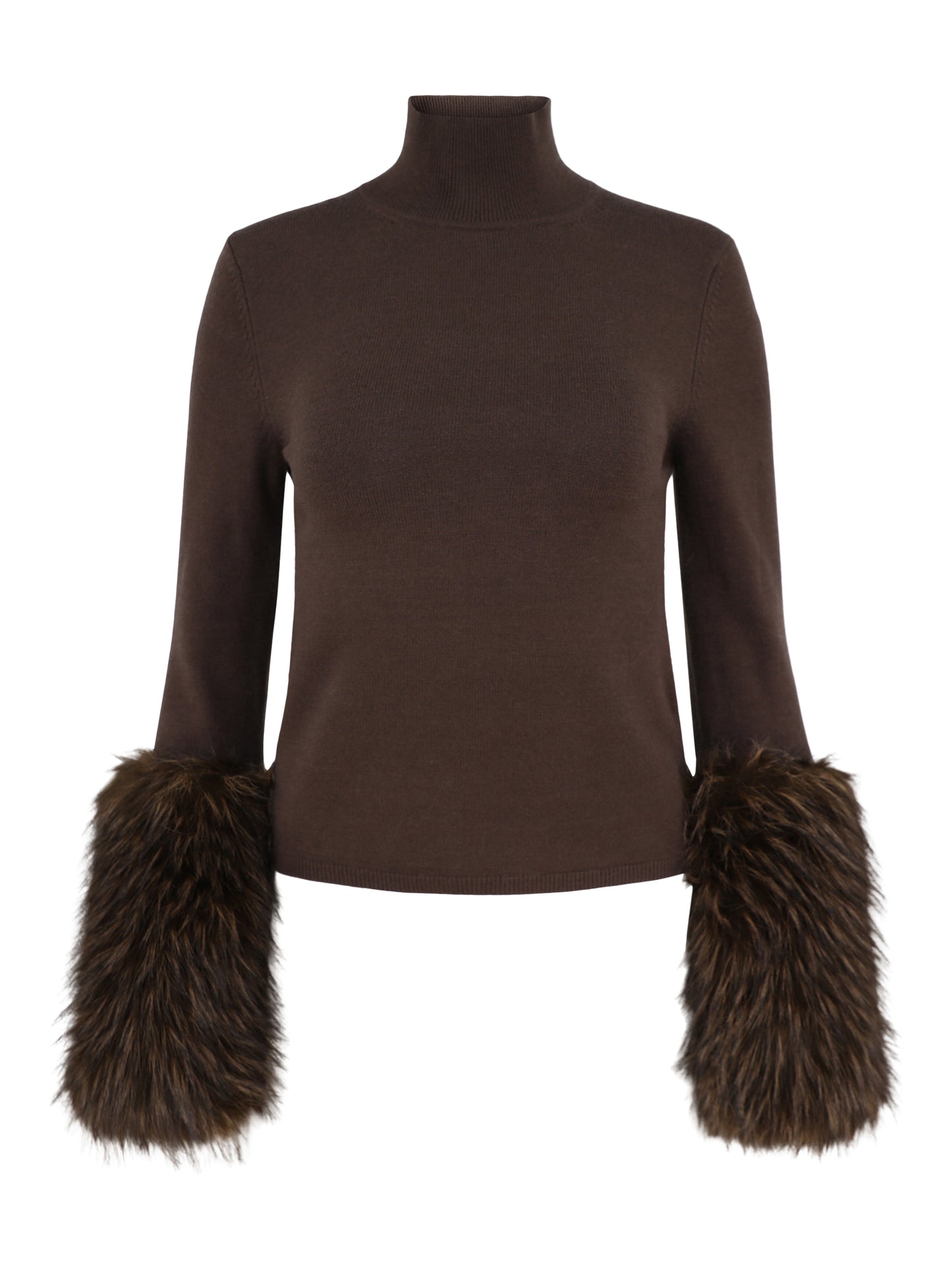 Apparis Aspen Cuff Turtleneck in Dark Brown