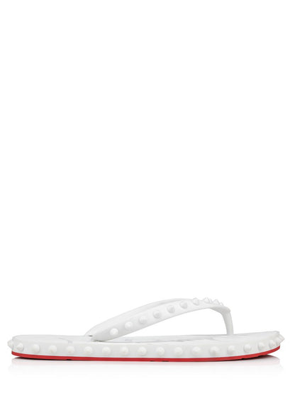 Christian Louboutin Super Loubi Flip Donna Flat in Bianco | In-Store Only