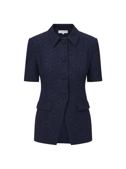 Veronica Beard Bodie Jacquard Jacket in Navy