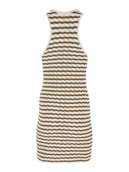 A.L.C. Kendra Dress in Parchment/Aged Bronze Stripe