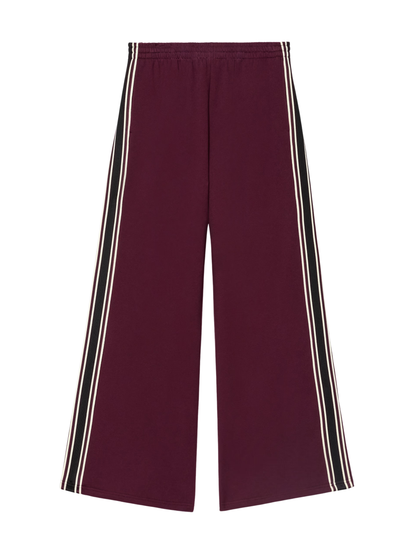 Splits59 Dallas French Terry Wide Leg Sweatpant in Dark Cherry/Black
