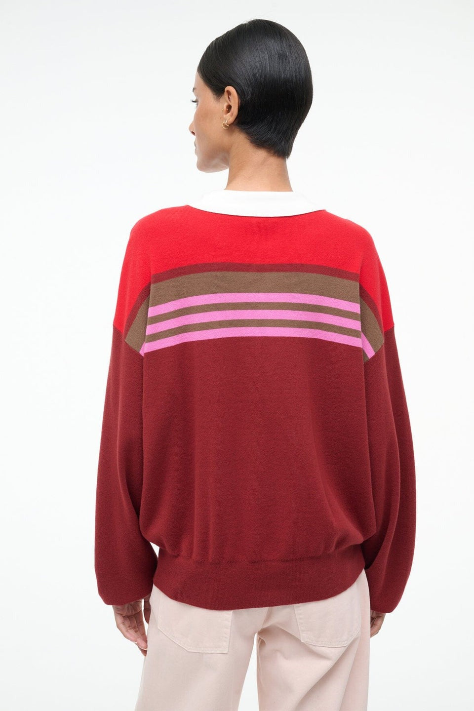 Staud Sail Top in Cardinal Multi Stripe