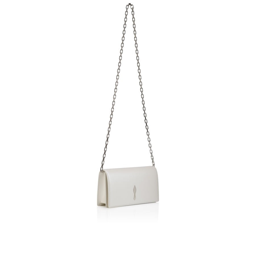 Christian Louboutin Bettina Clutch Nappa in Perle White/Silver | In-Store Only