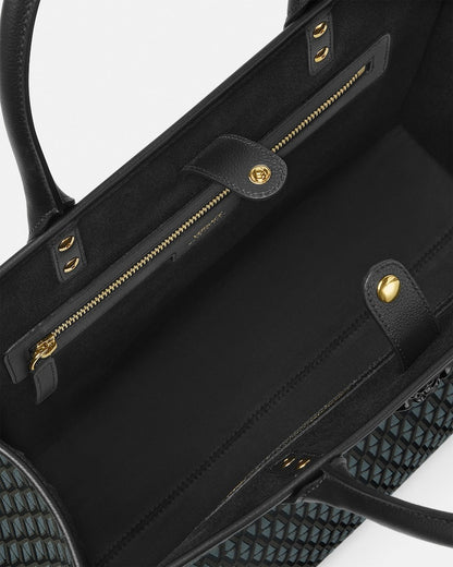 Versace V Allover La Medusa Large Tote Bag in Black Print