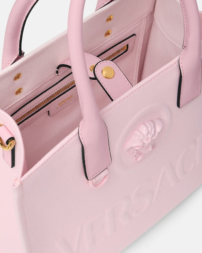 Versace La Medusa Small Canvas Tote in Pink